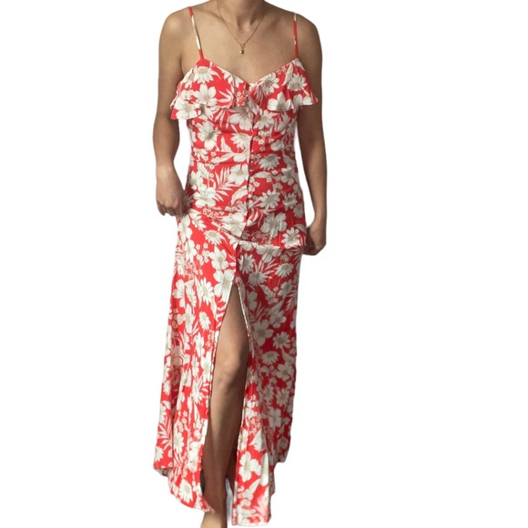 BNWT Red Floral Print Summer Dress - Picture 4 of 9